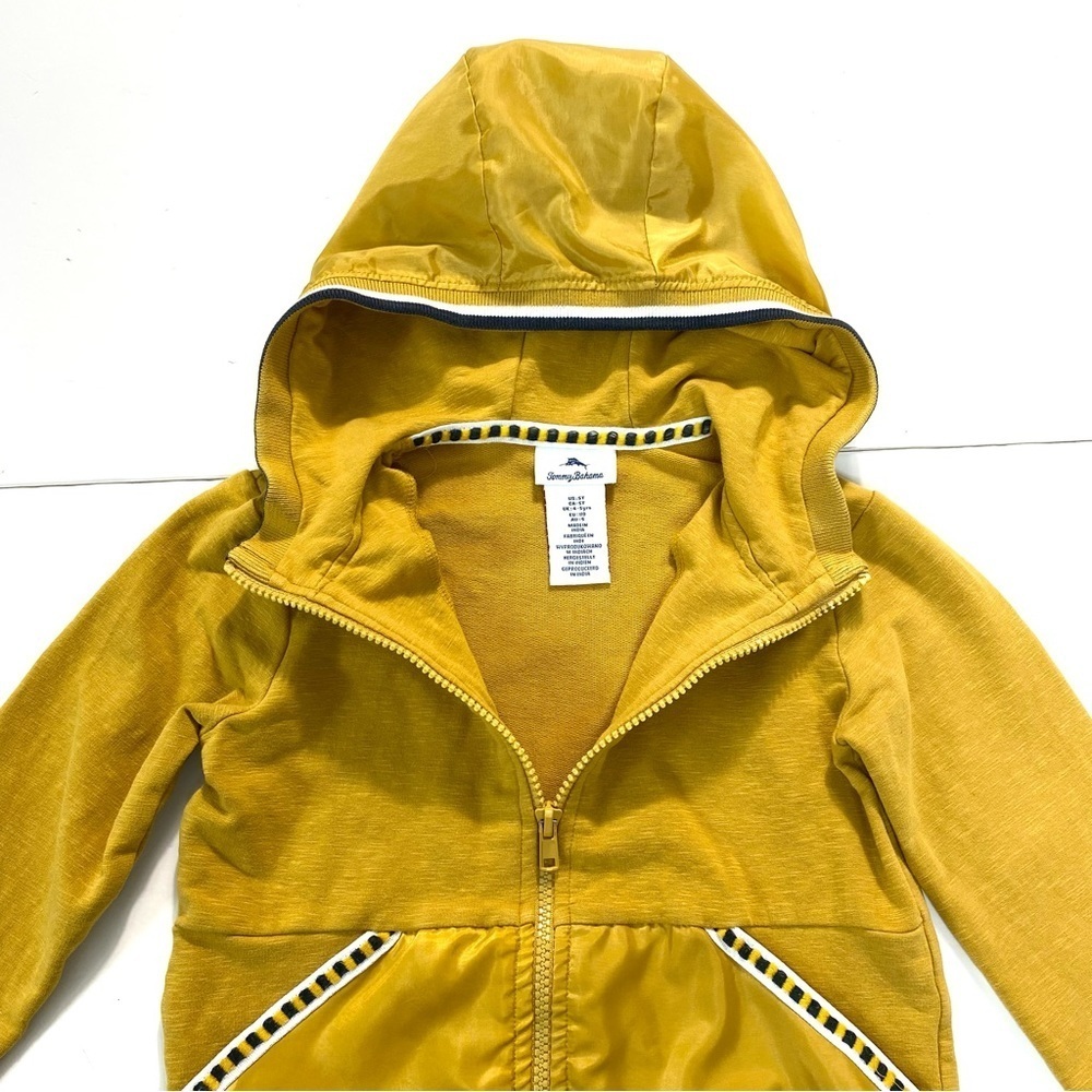 TOMMY Bahama Kids Jersey ZIP up Hoodie in Yellow Size T5 - Picture 7 of 9
